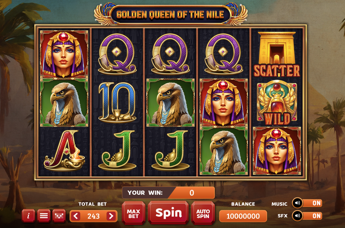 Jocuri pacanele Golden Queen of the Nile - UNOBET - Jocurile de tip slot-machines (jocuri pacanele), pariurile sportive, loterii intrenationale, inchirieri aparate slot-machines (pacanele) jocuri virtuale.